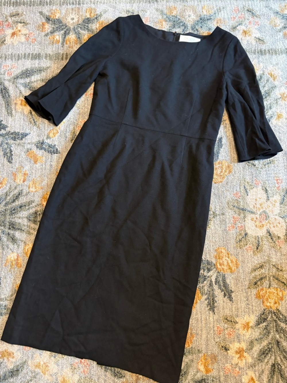 GOAT by Jane Atelier Mini Black Shift Dress Pleat Sleeve Size 8